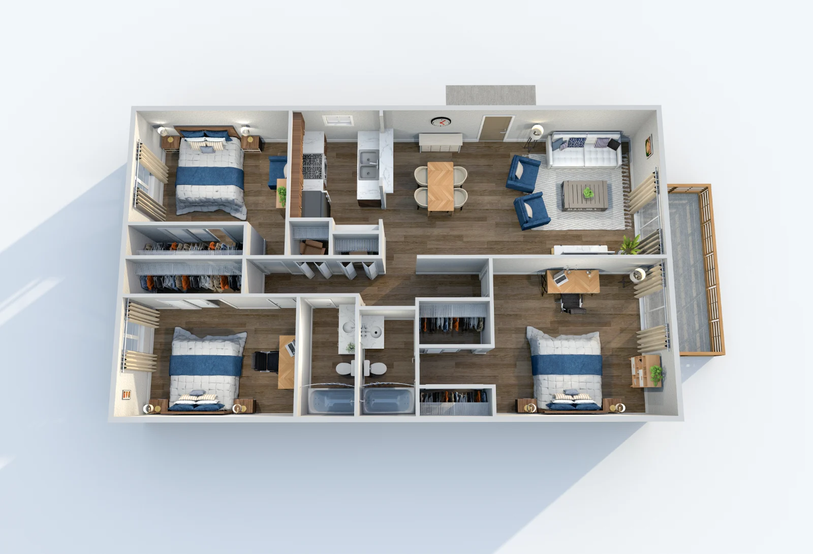 San Remo — floor plan, Plan C1 · 3 bed · 2 baths · 1,313 sq ft