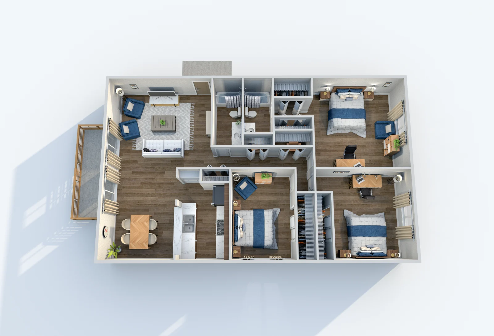 San Remo — floor plan, Plan C2 · 3 bed · 2 baths · 1,337 sq ft